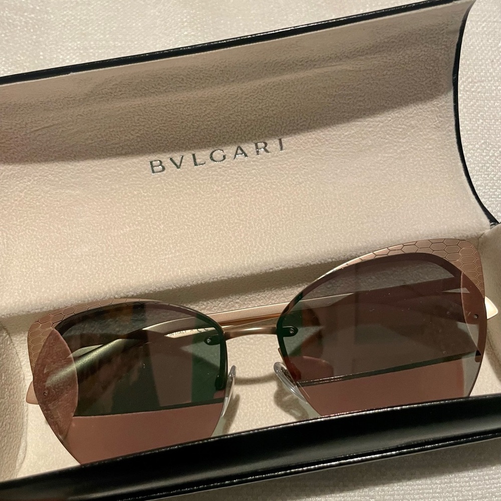 Bulgari Sunglasses Gold Cat Shape